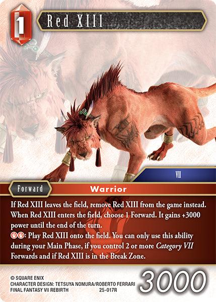 Red XIII 25-017R Foil - Final Fantasy TCG