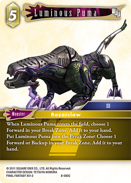 Luminous Puma 8-080C Foil - Final Fantasy TCG