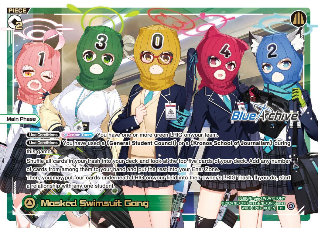 Wixoss - Blue Archive Diva Masked Swimsuit Gang