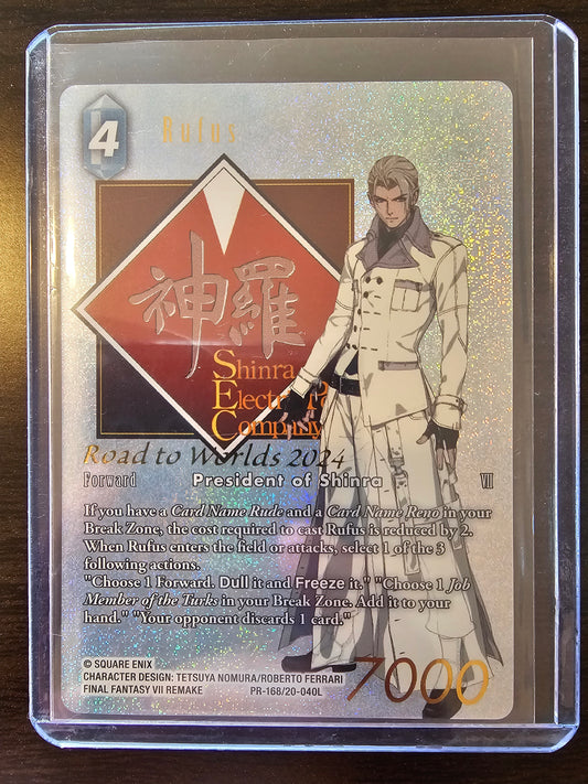 FINAL FANTASY TCG RUFUS ROAD TO WORLDS 2024 FULL ART FOIL PR-168 20-040L MT